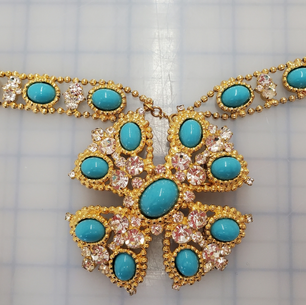 Vintage  KJL   RARE Turquoise Gold Belt/pendent